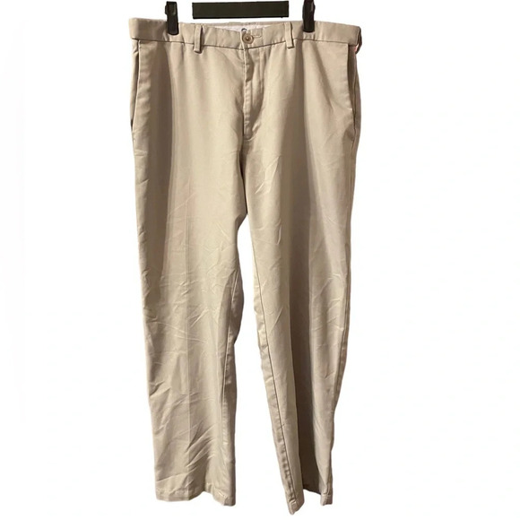 HAGGAR MENS KHAKI TROUSERS - Picture 1 of 4